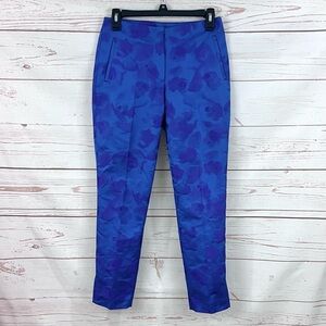 Elie Tahari Jacquard Weave Iridescent Floral Melissa Crop Pants